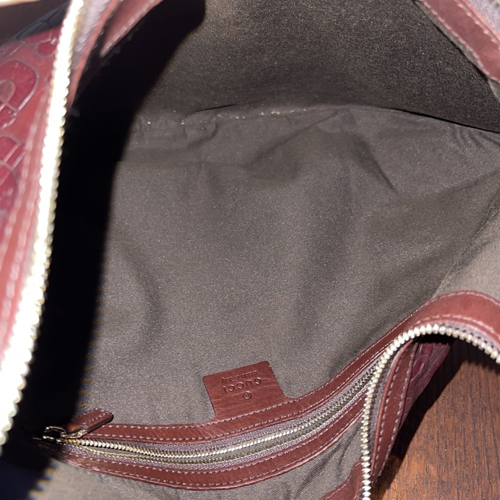 Gucci Horsebit Embossed Leather Hobo Shoulder Bag in Brown - Picture 7 of 9